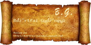 Bártfai Gyöngyi névjegykártya